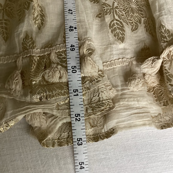 Me 2 Magic Maxi Dress Small Metallic Embroidered Gold  Boho Holiday Party - Picture 16 of 16